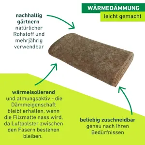 Schafwoll-Filzmatte 2 x 0,5 mtr.