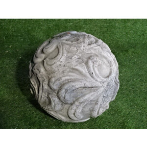 Antik Kugel "Parma" aus Terracotta, weiß patiniert
