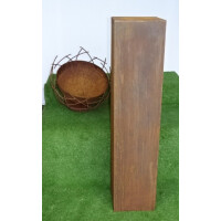 Podest mit Drahtschale - Edelrost