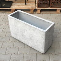 Creasto Pflanzschale rechteckig- Grau gewischt 74 cm