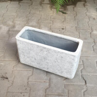 Creasto Pflanzschale rechteckig- Grau gewischt 47 cm