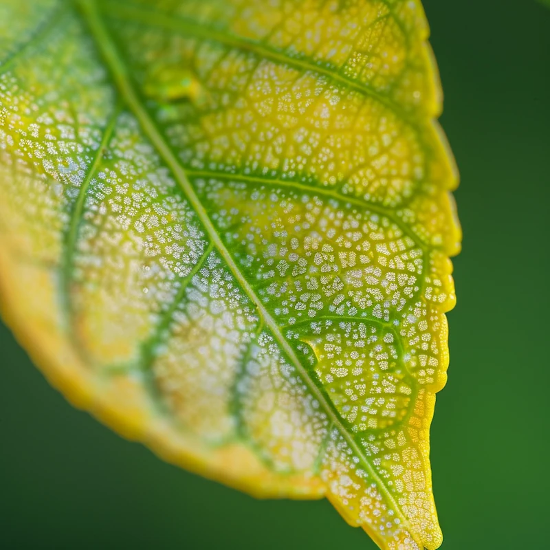 Gelbe Blätter mit grünen Adern bei Eisenmangel