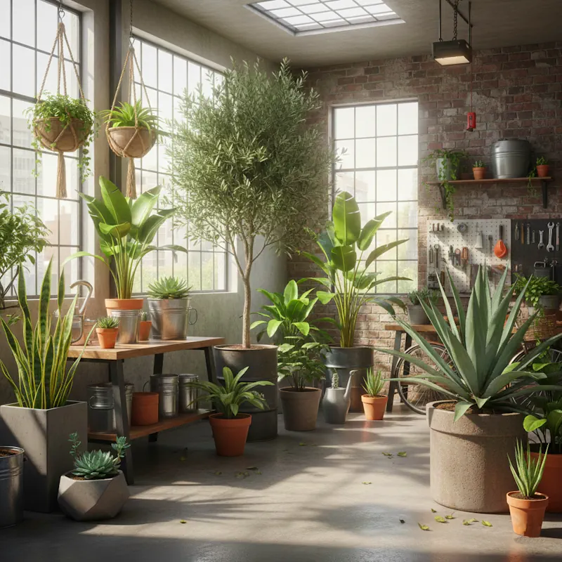 Mediterrane, tropische und sukkulente Pflanzen in hellen Innenräumen mit optimaler Luftfeuchtigkeit