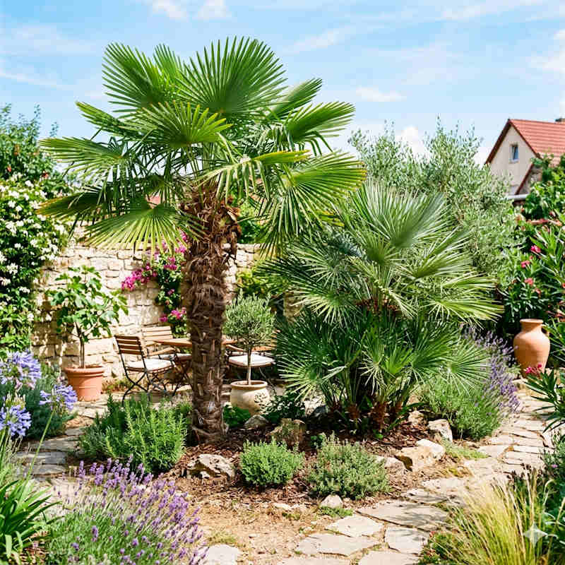Winterharte Palmen im Garten – mediterranes Flair mit Hanfpalme und Zwergpalme