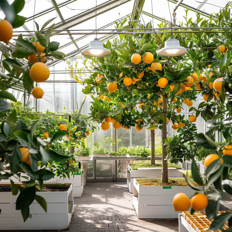 Winterquartier mit Zitruspflanzen und LED-Beleuchtung